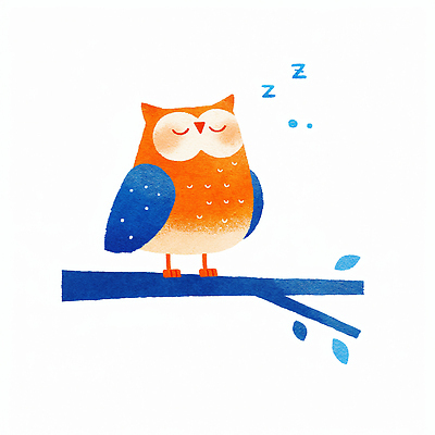 JPG 나무 동물 컬러 백그라운드 일러스트 자연 동화 휴식 생물 평화 귀여움 나뭇가지 포근함 편안함 그림 낮잠 조용 올빼미 창작 국내일러스트 AI일러스트 AI콘텐츠 식물 컨셉 조류 잠 감각 생태계 파일형식