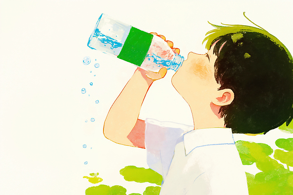 JPG 식물 행복 음료 일러스트 자연 휴식 건강 소년 일상 초록색 물 여름 신선 시원함 친환경 수돗물 국내일러스트 AI일러스트 AI콘텐츠 자연요소 계절 남자 감정 어린이 컬러 컨셉 라이프 환경 생태계 파일형식