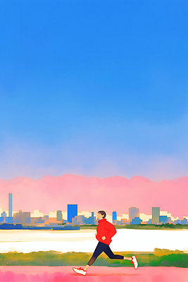 JPG 남자 감정 운동화 일러스트 모션 자연 하늘 아침 건강 풍경 취미 일상 운동복 조깅 운동 자전거 자유 도시 도심 즐거움 국내일러스트 AI일러스트 AI콘텐츠 주간 옷 신발 컨셉 사람 라이프 바이크 생태계 파일형식