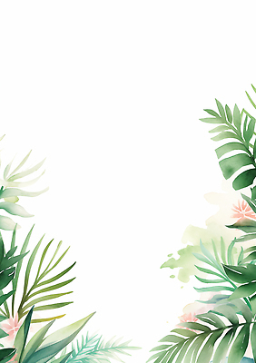 JPG 식물 디자인 컬러 백그라운드 잎 일러스트 자연 생명 수채화 미술 그래픽 여름 인테리어 열대식물 그림 조화 생동감 국내일러스트 AI일러스트 AI콘텐츠 계절 문화예술 생태계 파일형식