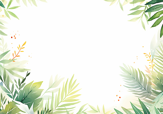 JPG 식물 디자인 컬러 백그라운드 잎 일러스트 자연 수채화 프레임 풍경 초록색 여름 환경 편안함 그림 생태계 조화 뷰티풀 국내일러스트 AI일러스트 AI콘텐츠 계절 감각 파일형식