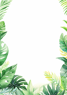 JPG 식물 디자인 화초 백그라운드 잎 일러스트 자연 프레임 장식 초록색 여름 숲 열대식물 원예 식물원 화사함 조화 대칭 밝은색 생동감 국내일러스트 AI일러스트 AI콘텐츠 계절 컬러 컨셉 취미 생태계 파일형식