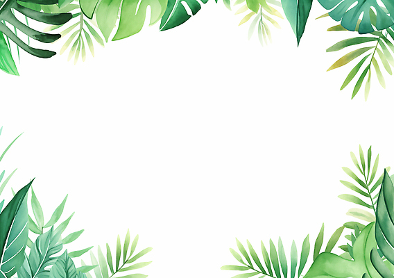 JPG 식물 디자인 백그라운드 잎 일러스트 자연 생명 수채화 풍경 장식 초록색 평화 공간 테두리 그림 화사함 조화 뷰티풀 국내일러스트 AI일러스트 AI콘텐츠 컬러 컨셉 생태계 파일형식