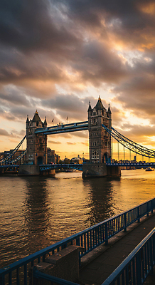 JPG 구름 편집이미지 건축 여행 하늘 풍경 강 반사 일몰 도시 역사 타워브릿지 런던 클라우드서비스 뷰티풀 편집실사 AI포토 AI콘텐츠 자연요소 영국 노을 CG 서비스 파일형식