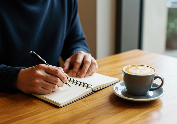 JPG 편집이미지 문자 손 남자 커피 음료 탁자 일상 친구 펜 공책 카페 기록 집중 의료성형뷰티 차분 편집실사 AI인물포토 AI콘텐츠 가구 컨셉 관계 문구용품 사람 라이프 신체부위 필기구 상점 CG 파일형식 AI포토