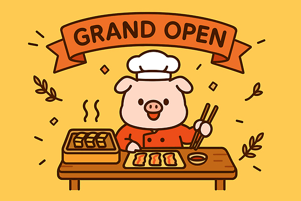 캐릭터 배너 여유 음식 컬러 백그라운드 일러스트 모션 요리 귀여움 주방 식당 요리사 축하 돼지 오픈 그릴 찌개 알림 준비 찜기 일러캐릭터 AI파일 직업 감정 컨셉 포유류 주방용품 상점 파일형식 벡터