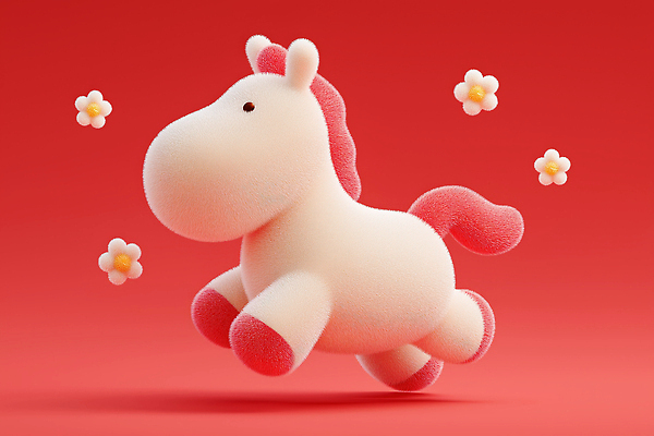 JPG 편집이미지 캐릭터 디자인 꽃 예술 컬러 백그라운드 놀이 귀여움 말_동물 고민 장면 애니메이션 생동감 편집3D AI컴퓨터그래픽 AI콘텐츠 식물 감정 컨셉 포유류 3D 파일형식