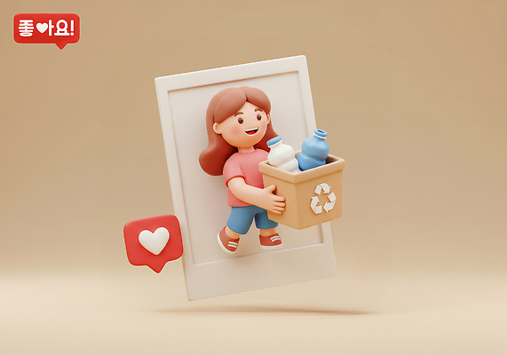 PSD 편집이미지 캐릭터 모션 자연 사랑 일상 상자 3D 자연보호 재활용 마음 쓰레기 플라스틱 청소 친환경 정리 편집3D 감정 재질 라이프 환경 보호 디지털합성 생태계 파일형식