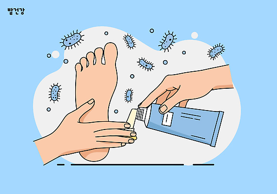 손 일러스트 손가락 발 건강 관리 일상 생활 치료 목욕 위생 피부 크림 예방 미생물 발가락 박테리아 보습 상호작용 국내일러스트 AI파일 의학 생물 라이프 신체부위 청결 파일형식 벡터