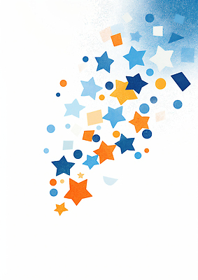 JPG 디자인 별 예술 컬러 백그라운드 패턴 오렌지 일러스트 추상 형상 그래픽 장식 파란색 사각형 점 원형 뷰티풀 색채 창의성 국내일러스트 AI일러스트 AI콘텐츠 자연요소 도형 무늬 과일 파일형식