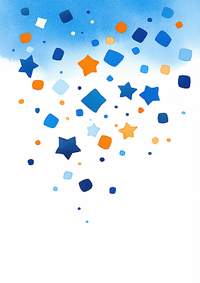 JPG 디자인 별 예술 컬러 패턴 일러스트 밝음 파란색 사각형 자유 크기 감성 조화 색채 흩날리기 국내일러스트 AI일러스트 AI콘텐츠 자연요소 도형 컨셉 무늬 모션 파일형식