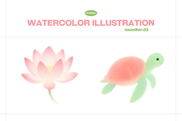 PSD 식물 동물 디자인 예술 컬러 일러스트 자연 수채화 연꽃 여름 그리기 거북이 작품 부드러움 감성 뷰티풀 색감 창작 Illustration 국내일러스트 계절 꽃 컨셉 파충류 모션 미술 감각 생태계 파일형식