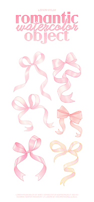 모양 PSD 디자인 리본 예술 선 분홍색 컬러 패턴 일러스트 수채화 장식 로맨틱 부드러움 감성 뷰티풀 색채 창작 국내일러스트 컨셉 무늬 감각 파일형식