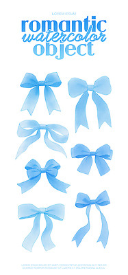 모양 PSD 디자인 리본 예술 컬러 패턴 일러스트 결혼식 수채화 장식 파란색 물감 로맨틱 분위기 배열 오브젝트 그림 소프트 스타일 국내일러스트 결혼 컨셉 무늬 미술도구 파일형식