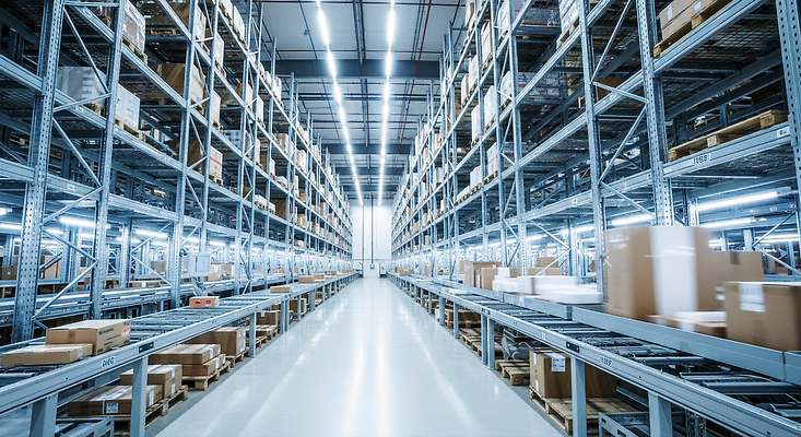 JPG 편집이미지 조명 선반 관리 내부 상자 구출 창고 모던 저장 통로 일렬 물류 고층 편집실사 AI포토 AI콘텐츠 가구 도움 CG 파일형식