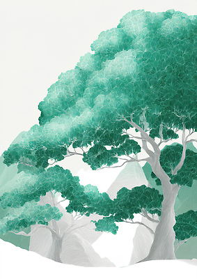 JPG 나무 식물 디자인 예술 컬러 백그라운드 일러스트 자연 생명 산 미술 풍경 초록색 크리스마스트리 평화 숲 그림 지형 조화 울창 국내일러스트 AI일러스트 AI콘텐츠 컨셉 크리스마스 문화예술 생태계 파일형식