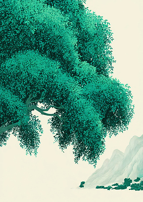 JPG 나무 식물 일러스트 자연 하늘 생명 산 갈대 풍경 초원 초록색 평화 환경 고요 감상 균형 그림 생태계 조화 뷰티풀 전경 국내일러스트 AI일러스트 AI콘텐츠 컬러 컨셉 파일형식 탑뷰