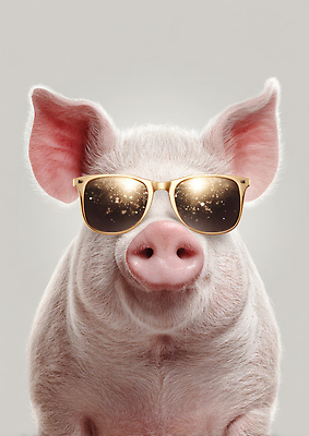 JPG 동물 편집이미지 패션 컬러 장신구 웃음 일상 선글라스 카메라 귀여움 매력적 돼지 즐거움 편집실사 AI포토 AI콘텐츠 감정 안경 컨셉 포유류 표정 라이프 전자제품 CG 파일형식