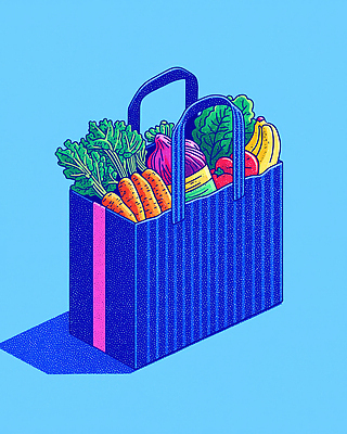 JPG 디자인 컬러 채소 과일 일러스트 식재료 자연 건강 손잡이 일상 쇼핑 컬러풀 신선 시장 소비 식사준비 에코백 풍요 국내일러스트 AI일러스트 AI콘텐츠 컨셉 가방 라이프 준비 에코 생태계 파일형식