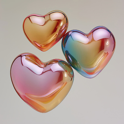 JPG 편집이미지 디자인 예술 컬러 유리 조명 형상 공중 장식 반짝임 하트 투명 크기 모던 뷰티풀 편집3D AI컴퓨터그래픽 AI콘텐츠 모양 모션 재질 3D 파일형식