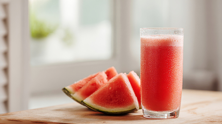 JPG 편집이미지 음료 과일 탁자 디저트 수박 건강 여름 주스 신선 수분 시원함 수박조각 홈메이드 맛있는 편집실사 AI포토 AI콘텐츠 계절 음식 조각 가구 CG 만들기 파일형식