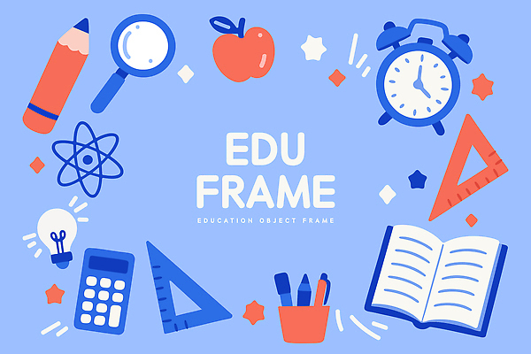 디자인 교육 시계 백그라운드 일러스트 실험 형상 창조 대화 책 파란색 학습 연필 계산기 도구 사과 과학자 측정 창의력 국내일러스트 AI파일 직업 컬러 과학 과일 문구용품 학용품 말하기 필기구 장비 학자 파일형식 벡터