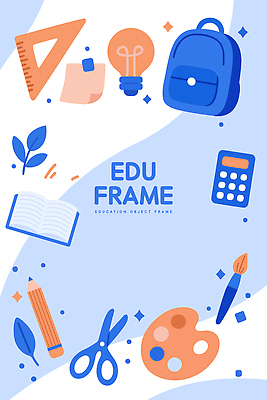 학생 디자인 교육 컬러 백그라운드 일러스트 아이디어 가위 자 미술 빛 학습 연필 펜 공책 계산기 도구 도화지 백팩 창의성 국내일러스트 AI파일 종이 컨셉 가방 문화예술 문구용품 학용품 필기구 장비 파일형식 벡터
