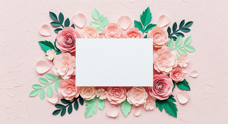 JPG 편집이미지 디자인 꽃 분홍색 백그라운드 잎 이벤트 장식 초록색 장미 축하 종이꽃 편집실사 AI포토 AI콘텐츠 식물 컬러 컨셉 CG 파일형식