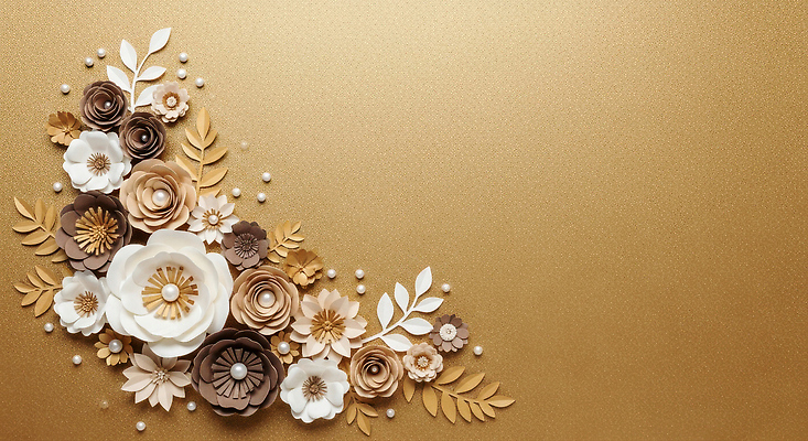 JPG 편집이미지 디자인 꽃 결혼식 장식 갈색 전시 흰색 종이꽃 창의성 테마 세련 편집실사 AI포토 AI콘텐츠 식물 컬러 결혼 CG 파일형식