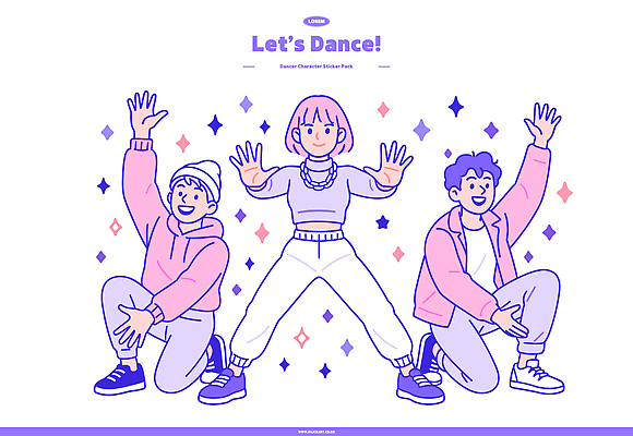 캐릭터 감정 컬러 포즈 백그라운드 패턴 일러스트 모션 여러명 축제 에너지 표현 춤 만화 즐거움 애니메이션 소통 창의성 일러캐릭터 AI파일 다수 컨셉 무늬 문화예술 사람 파일형식 벡터