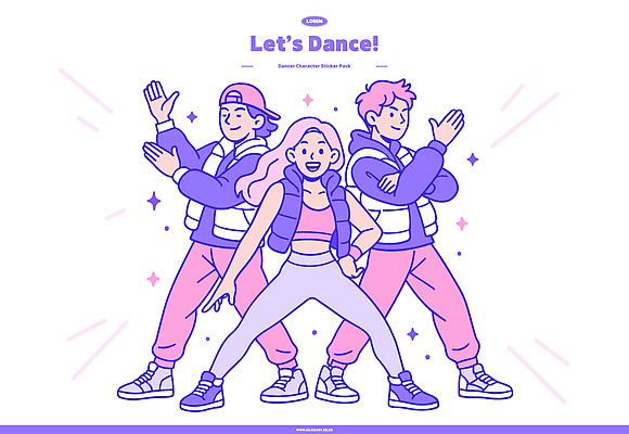 캐릭터 옷 예술 포즈 백그라운드 스티커 일러스트 취미 그래픽 청춘 표현 춤 분위기 즐거움 편리함 소셜 창의성 스타일 일러캐릭터 AI파일 감정 컨셉 문화예술 파일형식 벡터