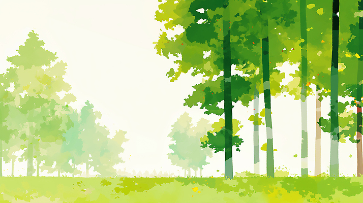 JPG 나무 식물 일러스트 자연 생명 나뭇잎 풍경 햇빛 평화 자연보호 환경 고요 숲속 숲 생태계 일과 뷰티풀 경관 국내일러스트 AI일러스트 AI콘텐츠 컨셉 잎 태양 보호 파일형식