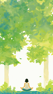 JPG 나무 여유 여행 일러스트 자연 바람 휴식 풍경 초록색 여름 햇빛 평화 환경 소리 산책 감상 숲 명상 힐링 조용 순간 국내일러스트 AI일러스트 AI콘텐츠 자연요소 식물 계절 감정 컬러 컨셉 날씨 태양 생태계 파일형식