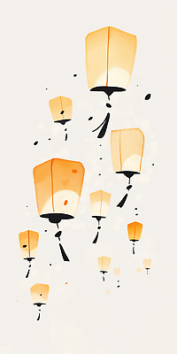 JPG 전통 기념일 종교 전통문화 문화 상징 일러스트 하늘 조명 풍경 이벤트 빛 축제 고요 기쁨 기도 그룹 연등 소원 뷰티풀 국내일러스트 AI일러스트 AI콘텐츠 감정 등불 불교용품 파일형식