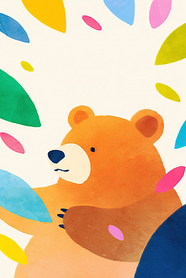 JPG 동물 디자인 실루엣 여유 컬러 잎 일러스트 곰 자연 초록색 평화 귀여움 환경 숲 즐거움 그림 생태계 색채 국내일러스트 AI일러스트 AI콘텐츠 식물 감정 컨셉 포유류 촬영기법 파일형식