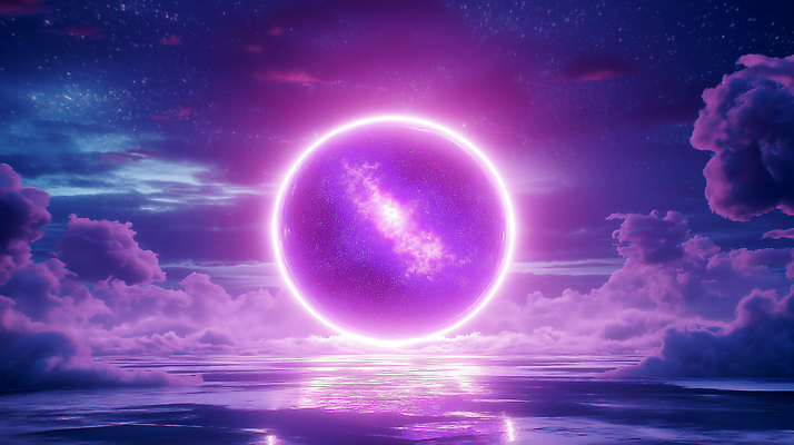 JPG 구름 편집이미지 분홍색 자연 하늘 풍경 빛 반사 평화 노을 수면 저녁 신비 환상 사이버펑크 이미지편집 AI컴퓨터그래픽 AI콘텐츠 자연요소 컬러 컨셉 물 야간 생태계 파일형식 SF