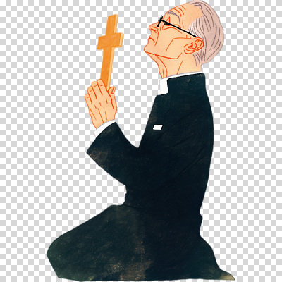 편집이미지 종교 십자가 믿음 기도 무릎꿇기 PNG 신부님 감정 모션 천주교 파일형식