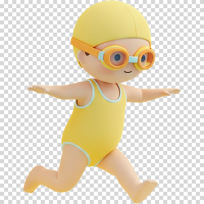 편집이미지 캐릭터 수영복 어린이 물놀이 수영장 여름 달리기 햇빛 노란색 수영 물안경 즐거움 애니메이션 PNG 옷 계절 감정 컬러 모션 놀이 사람 태양 수상스포츠 수영용품 파일형식