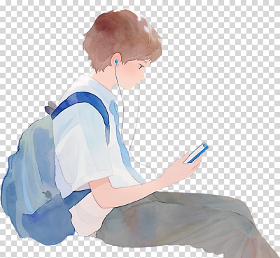 편집이미지 학생 문화 음악 이어폰 모션 휴식 기술 풍경 취미 여름 스마트폰 집중 PNG 소통 계절 음향기기 컨셉 문화예술 핸드폰 스마트기기 파일형식 전자제품