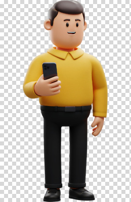 컬러 모션 사람 핸드폰 스마트기기 파일형식 캐릭터 디자인 오브젝트 스마트폰 노란색 서기 남자 스타일 그래픽 모델 옷 편집이미지 PNG
