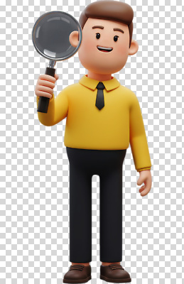 컨셉 사람 파일형식 캐릭터 확대경 탐색 검사_조사 표정 귀여움 스타일 애니메이션 남자 비즈니스 편집이미지 PNG