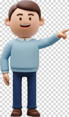 손 컬러 상의 표정 사람 손짓 미니어처 디지털합성 파일형식 캐릭터 애니메이션 피규어 3D 손가락 가리킴 웃음 청록색 스웨터 장난감 모델 남자 편집이미지 PNG