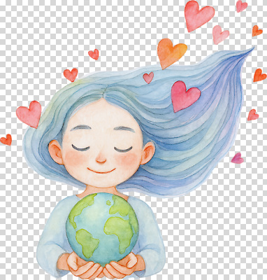 편집이미지 행복 감정 지구 자연 바람 사랑 소녀 파란색 머리카락 평화 귀여움 마음 표현 그림 PNG 자연요소 여자 어린이 컬러 컨셉 날씨 머리 생태계 파일형식