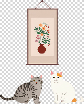 식물 동물 편집이미지 꽃 예술 자연 인테리어 고양이 줄무늬 공간 흰색 편안함 그림 PNG 색감 디자인 컬러 무늬 포유류 반려동물 감각 생태계 파일형식