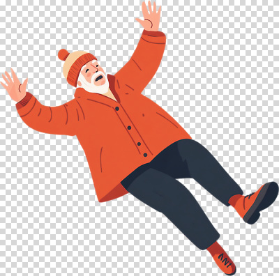 잡화 계절 감정 컬러 모션 표정 성인 라이프 감각 파일형식 노년 겨울 미끄러짐 유머 주황색 모자 웃음 편안함 슬라이드 신발 날씨 일상 풍경 편집이미지 PNG