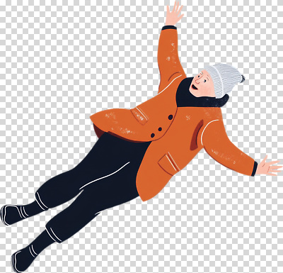 계절 감정 컬러 컨셉 관계 신체부위 외투 보드_스포츠 파일형식 스노우보드 겨울 코트 즐거움 스포츠 친구 떨어짐 모션 주황색 패션 팔 하늘 활기 놀이 편집이미지 PNG