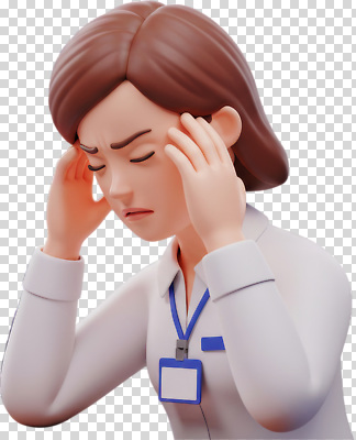 편집이미지 여자 감정 포즈 의학 모션 스트레스 직장 표정 머리 고통 긴장 PNG 심리 소통 불편함 컨셉 회사 사람 신체부위 감각 파일형식