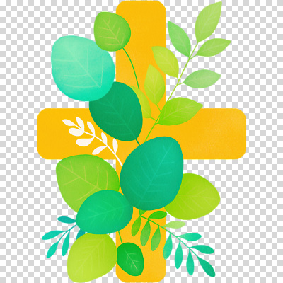 식물 편집이미지 디자인 예술 컬러 백그라운드 십자가 잎 자연 미술 그래픽 장식 초록색 노란색 조화 PNG 문화예술 생태계 파일형식