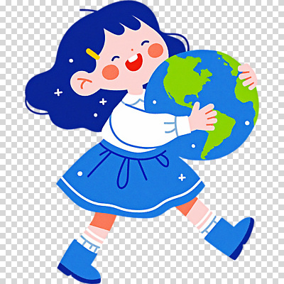 편집이미지 행복 지구 어린이 자연 표정 사랑 웃음 소녀 파란색 치마 환경 보호 즐거움 PNG 동심 여자 감정 컬러 컨셉 하의 사람 생태계 파일형식