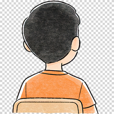 편집이미지 학생 어린이교육 교육 어린이 교실 수업 앉기 뒷모습 학습 스쿨라이프 교사 주황색 집중 그림 PNG 직업 라이프스타일 뷰포인트 컬러 컨셉 학교 모션 사람 파일형식